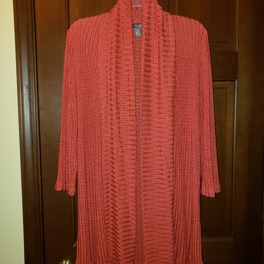 Chico's traveler deep Orange cardigan